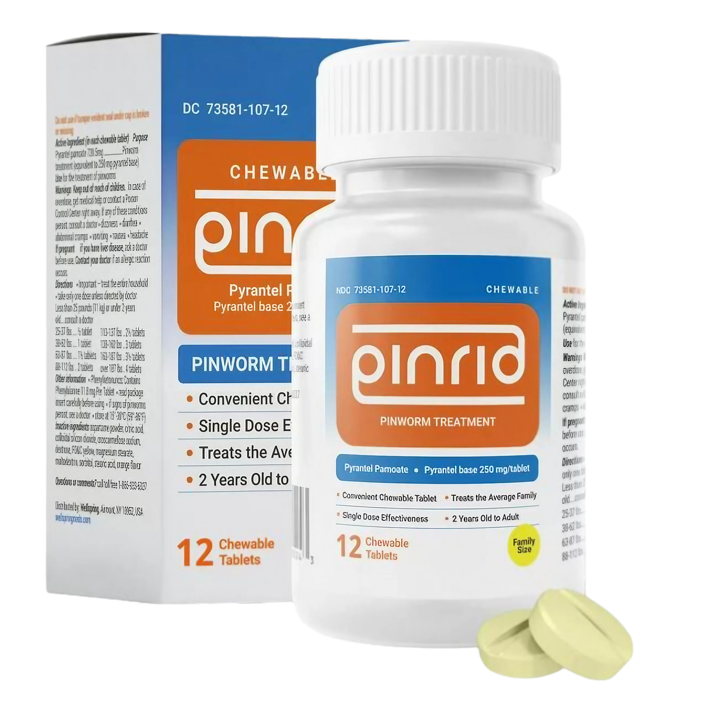 Pin Rid | Pinworm Treatment | Pyrantel Pamoate 250 mg